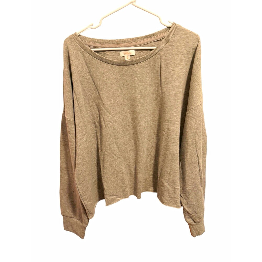Colsie Grey Women’s Crewneck Sweatshirt 2XL Long Sleeve Relaxed Knit
